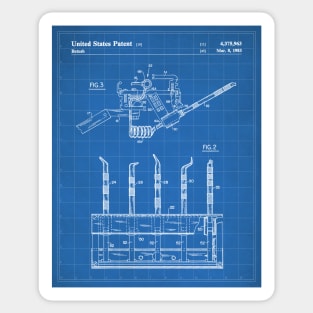 Dental Tools Patent - Dentist Hygienist Office Décor Art - Blueprint Sticker